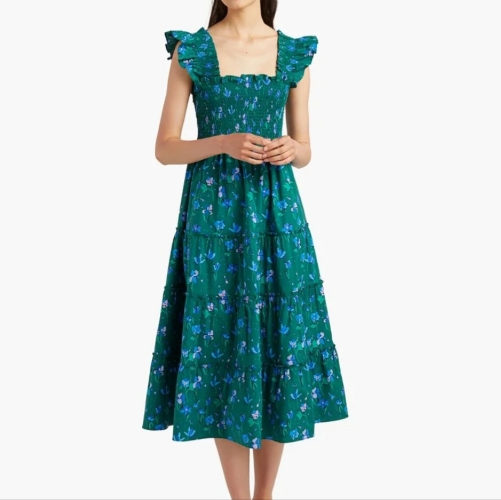 Hill House Ellie space floral green XXS